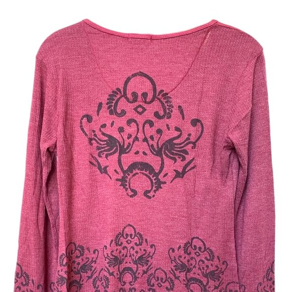 America Buddha Long Sleeve Yoga Meditate Pullover Button Front Top Sz S #04 - Picture 4 of 9